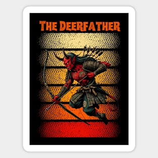 The deer father hunting devil Magnet